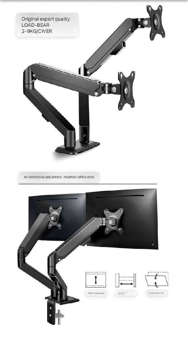 Dual Monitor Desk Mount Stand (14–30 Inches)
